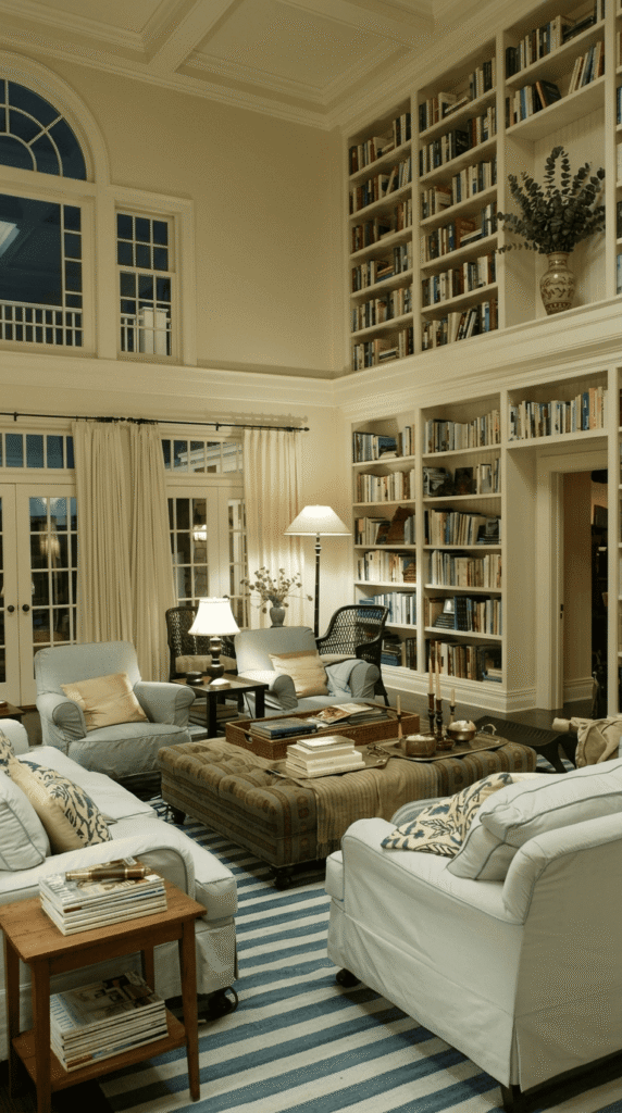 Modern Nancy Meyers   , A Loaded Bookshelf