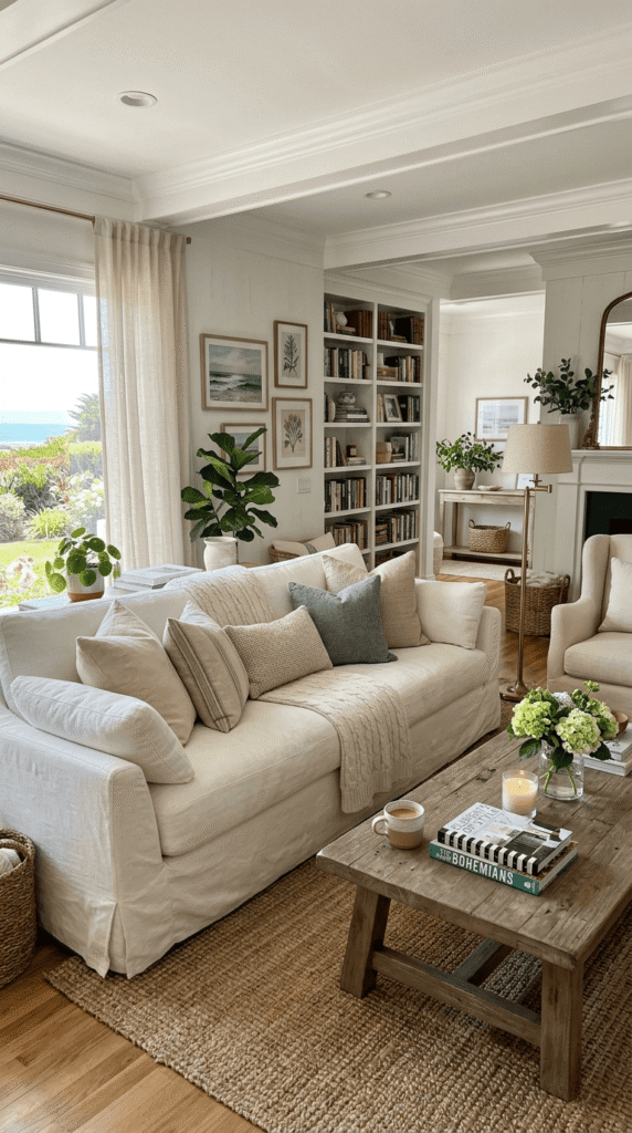 Nancy Meyers Aesthetic Living Room ,  The Oversized Linen Sofa