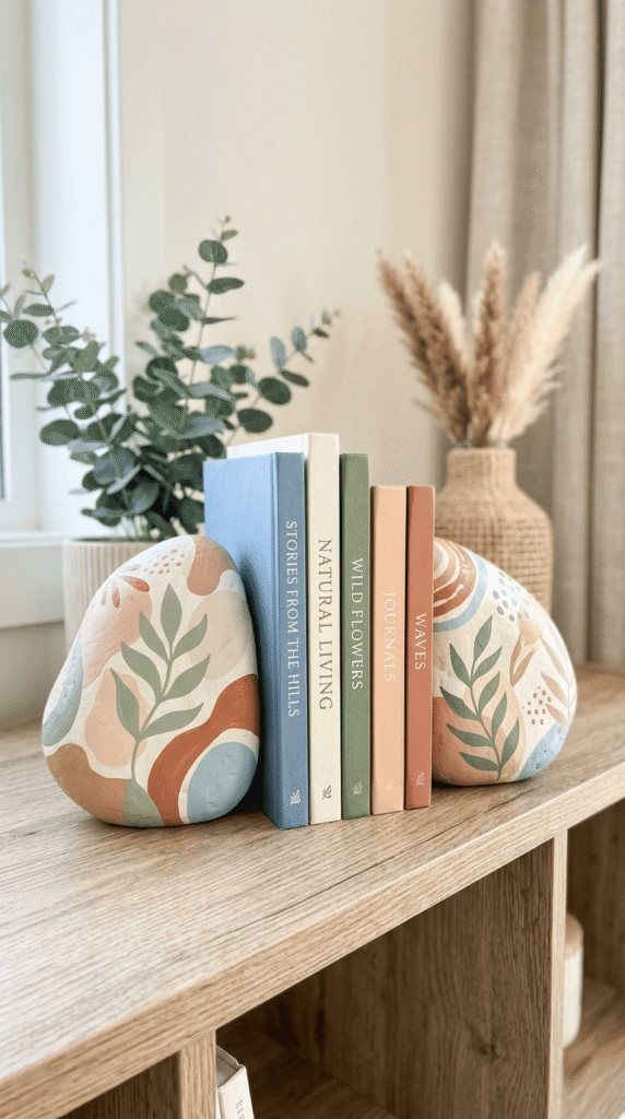Painted Rock Bookends
