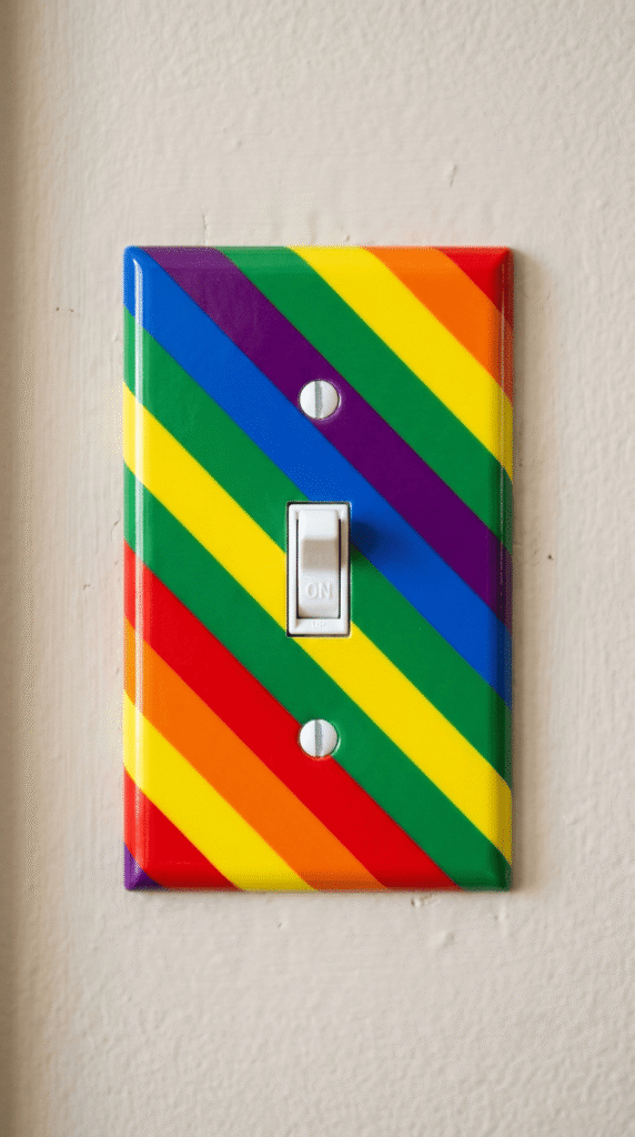 Rainbow Stripe Switch Cover