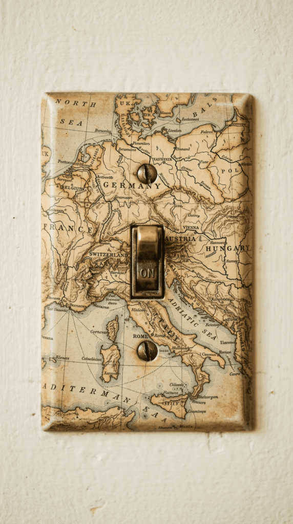 Vintage Map Switch Cover