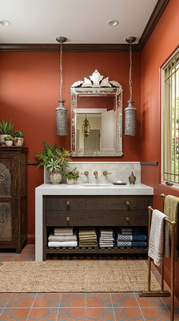 Burnt Orange and Rust Tones bathroom