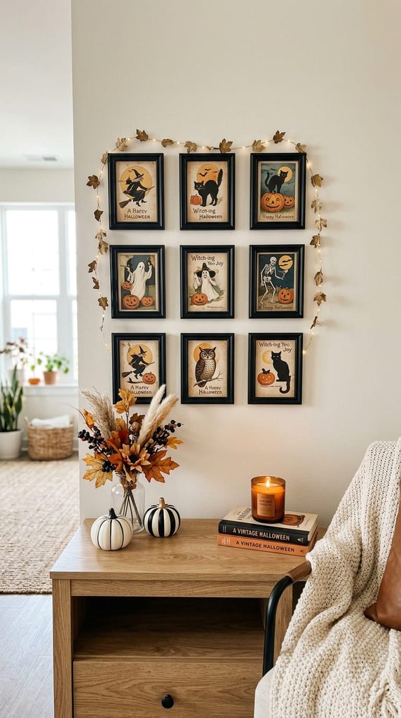 Dollar Tree Halloween DIY Vintage Halloween Postcard Frame Display