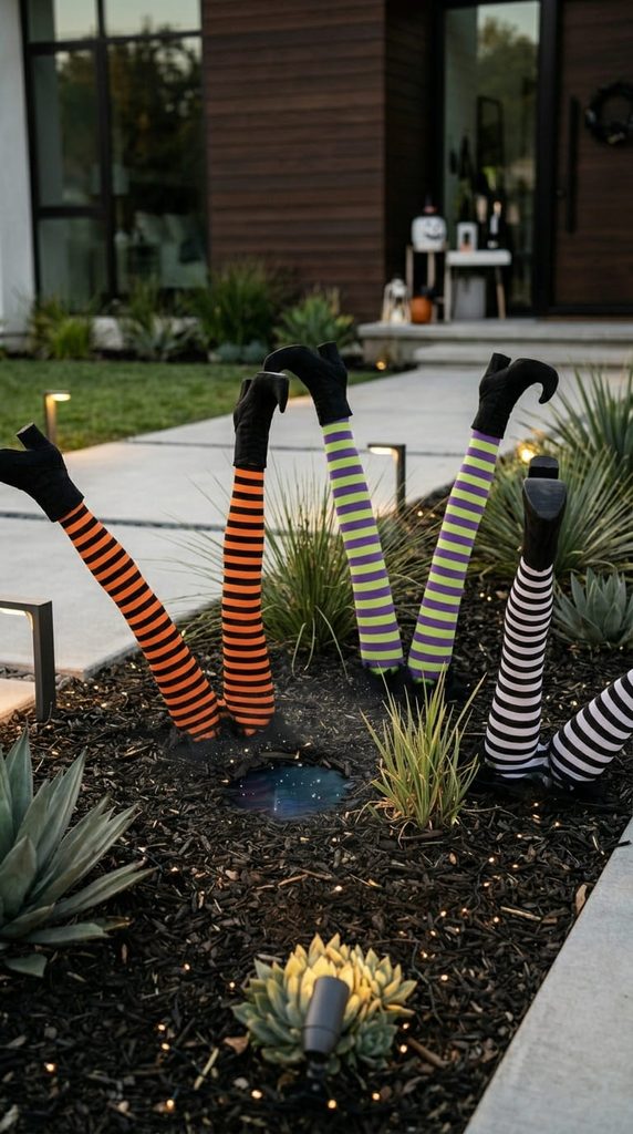 diy Witch Leg Yard Stakes