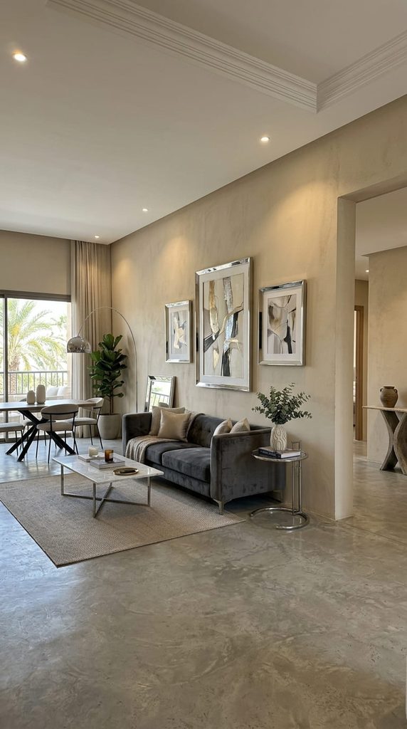 chrome frame wall art living room decor