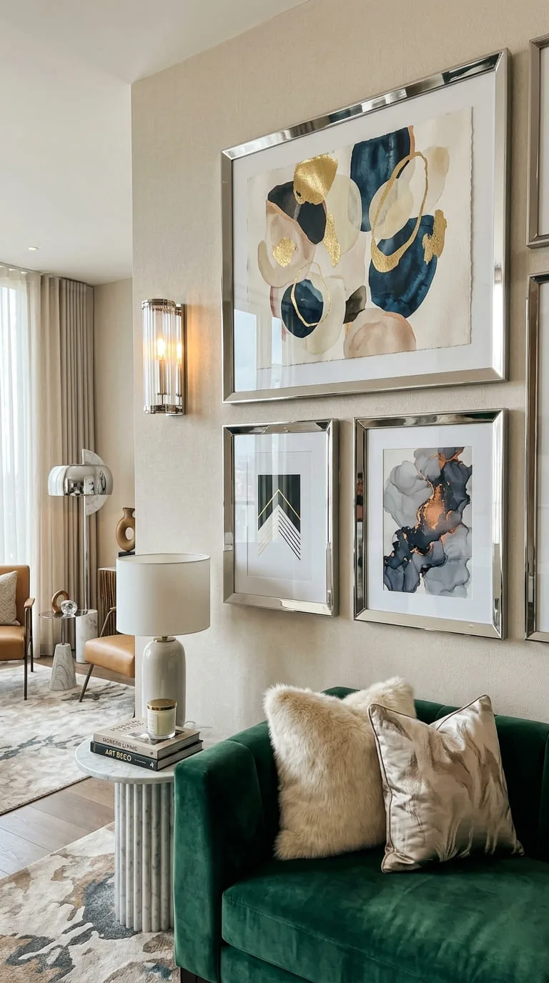 chrome living room decor
