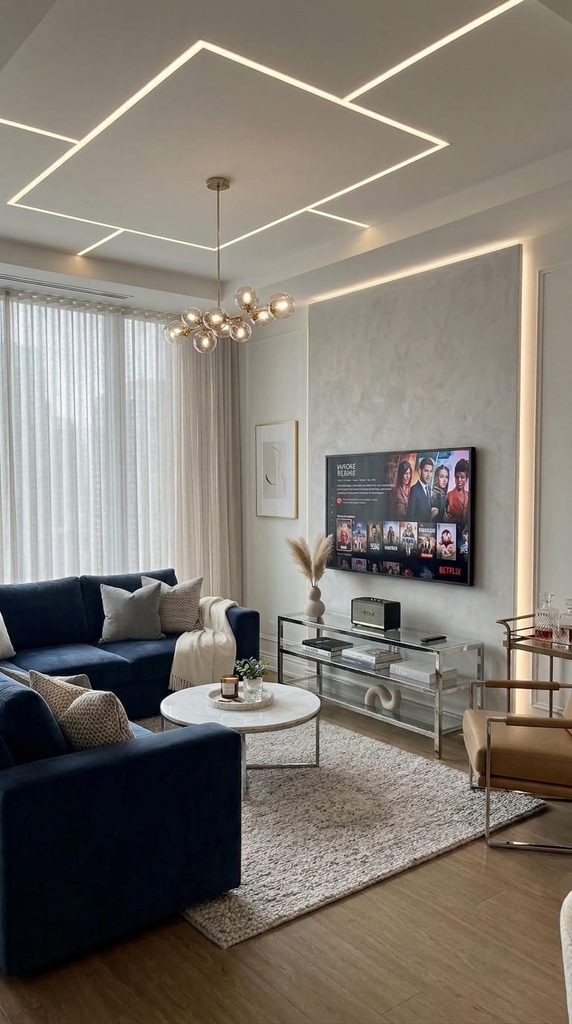 chrome tv stand living room decor