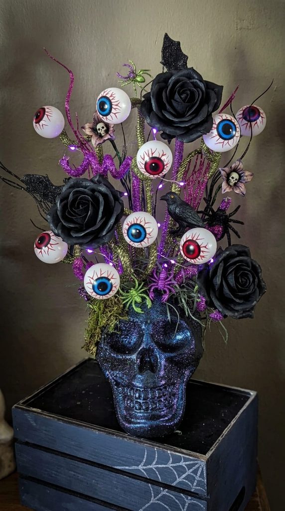 diy Painted Black Rose Arrangement