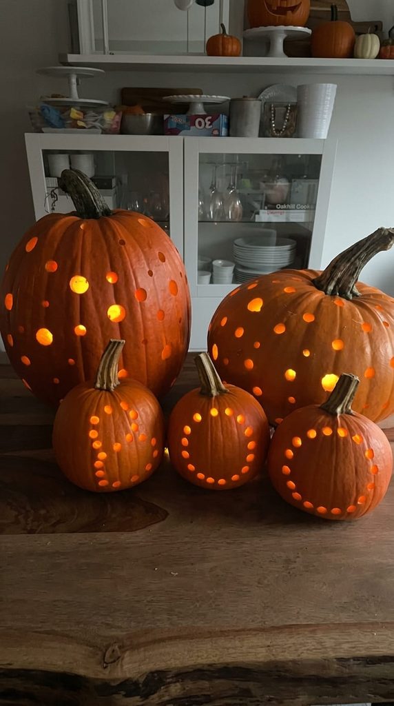 drilled dot pattern pumpkin carving