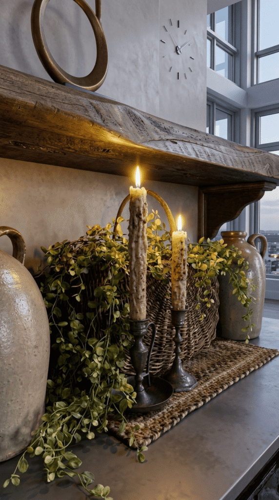 grungy-wax-dipped-candles-primitive-decor