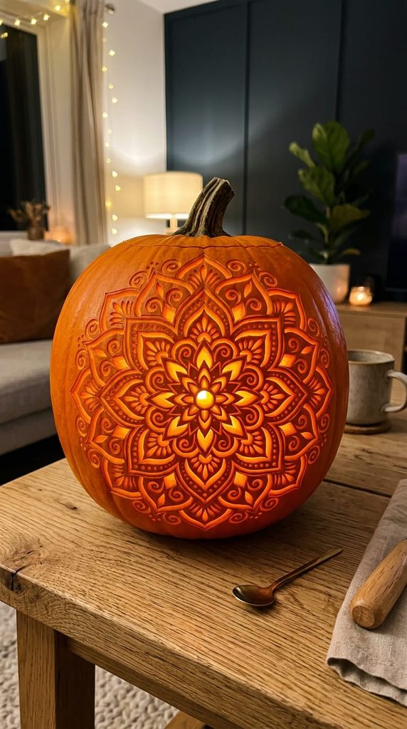 mandala pattern pumpkin carving