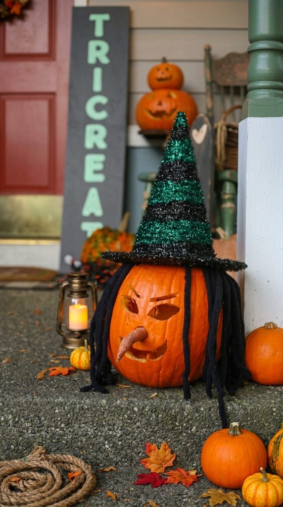 minimalist witch hat pumpkin