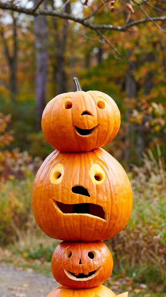 Pumpkin Stack Face carving