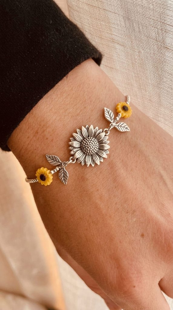 Sunflower Charm Bracelet
