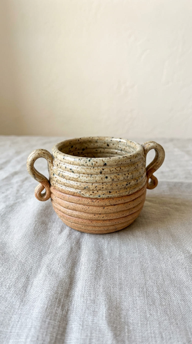 coil pot with handles