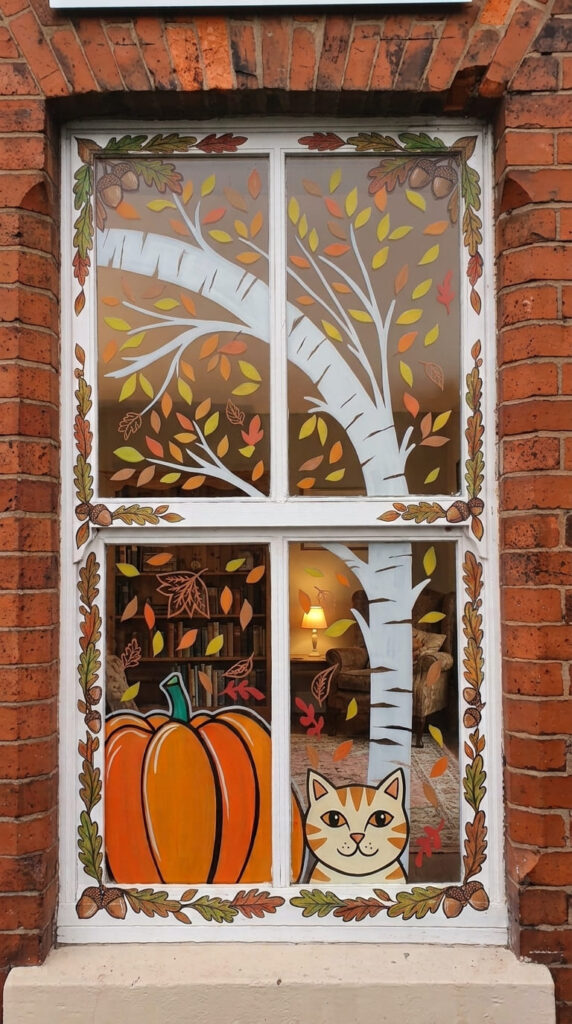fall window painting ideas