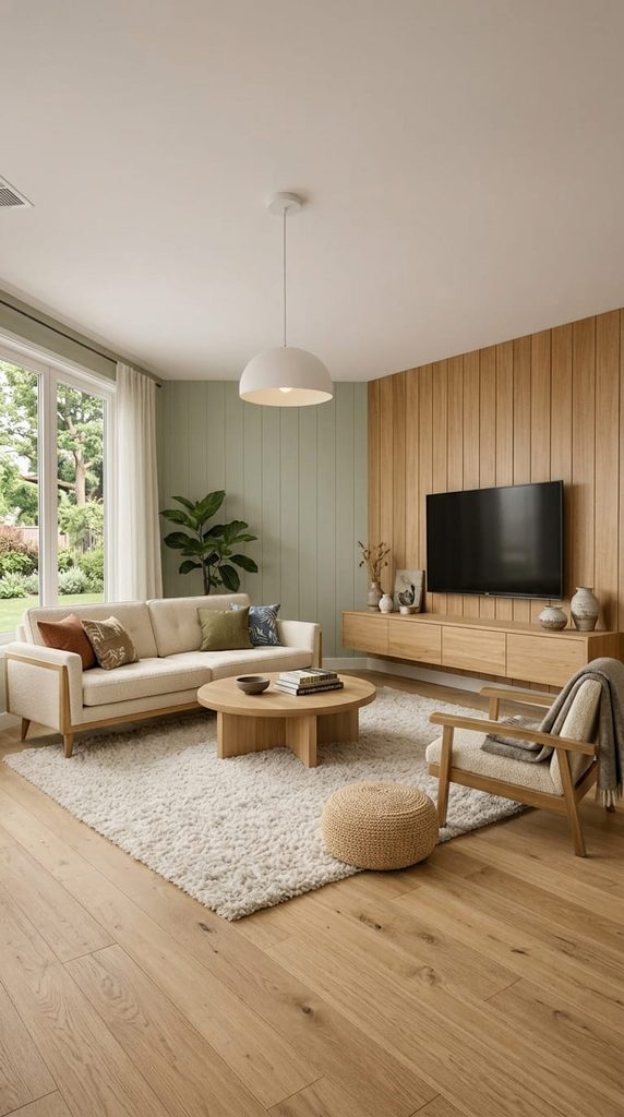 Scandinavian sofa design with light neutral upholstery