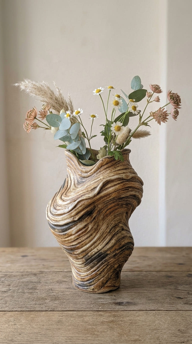 sculptural coil vase