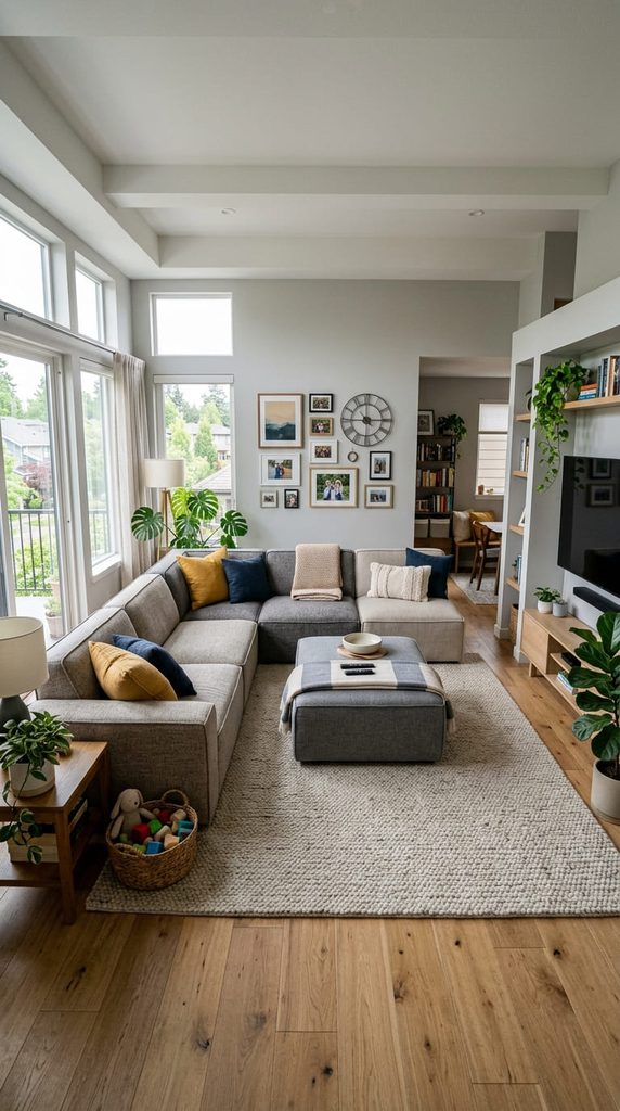 Modular sectional sofa design idea for a family living room