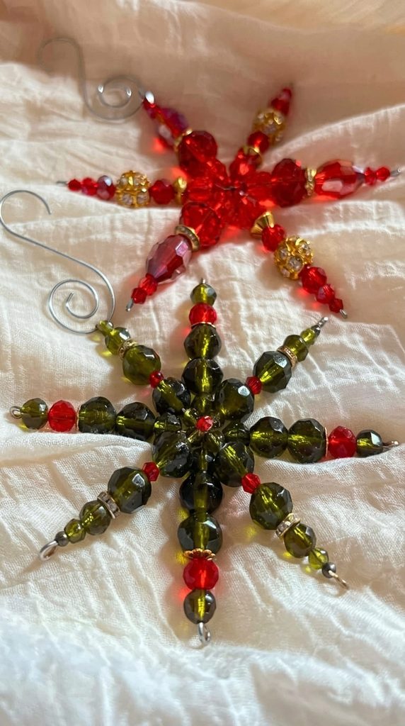 Beaded Crystal Snowflake Ornaments
