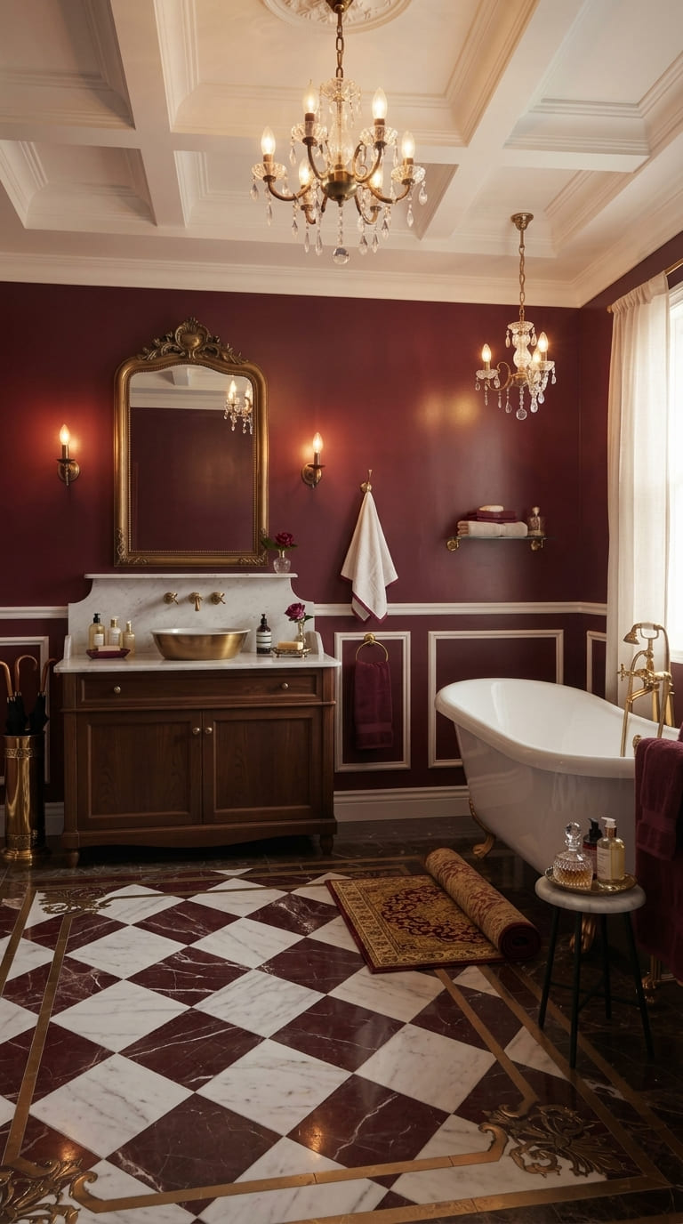 Burgundy Bathroom Ideas