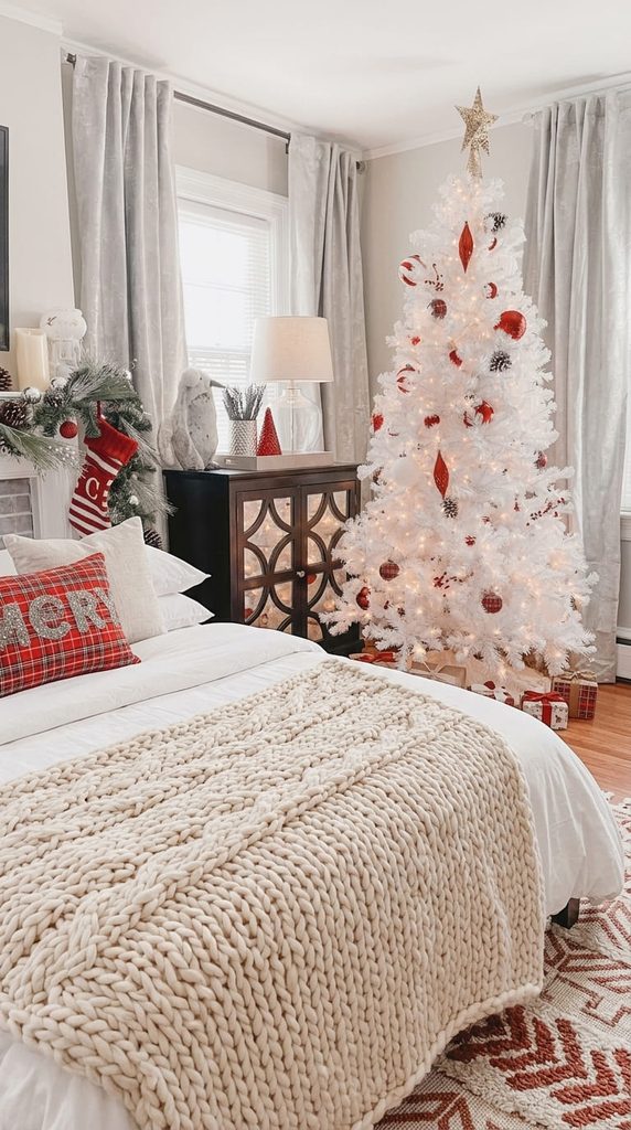 chunky-knit-throw-christmas-bedroom