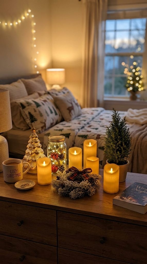 flameless-candles-dresser-christmas