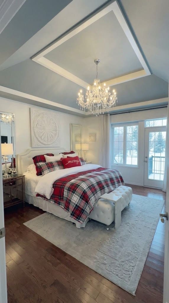 layered plaid christmas bedding
