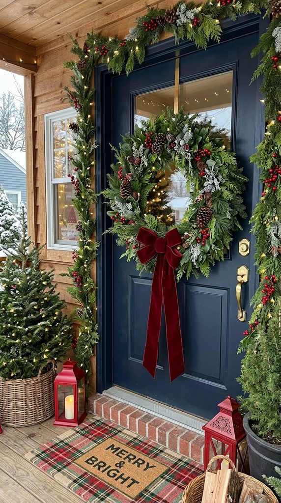 oversized-wreath-front-door-christmas-porch