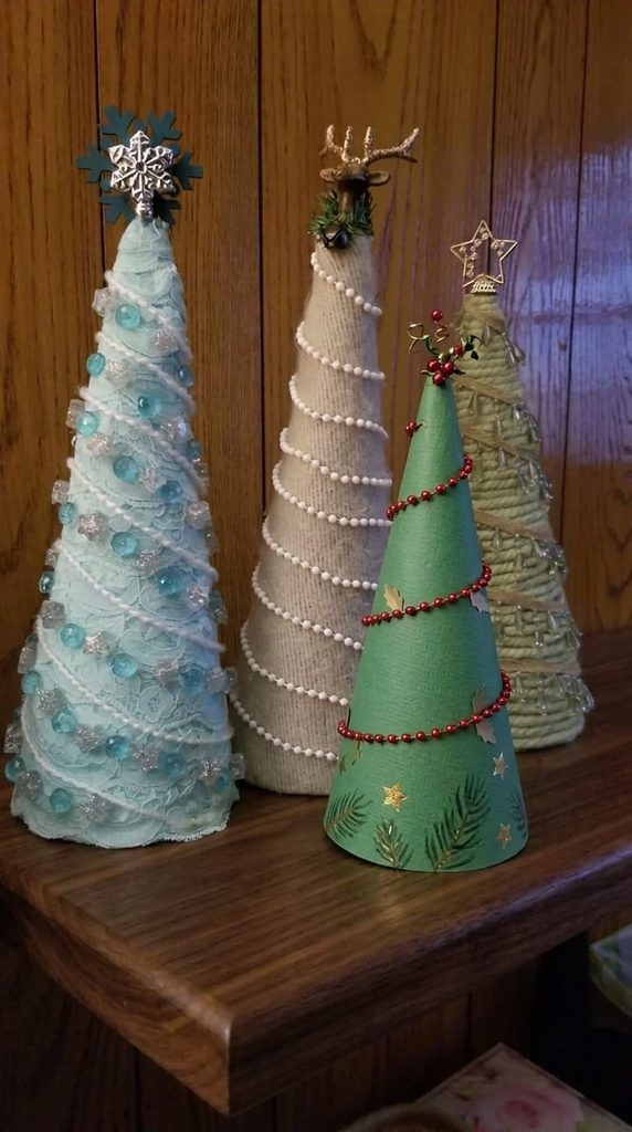 paper cone mini Christmas trees