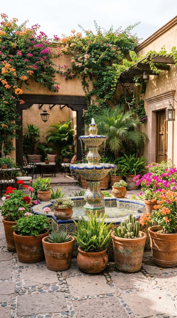 talavera-tile-fountain-mexican-backyard